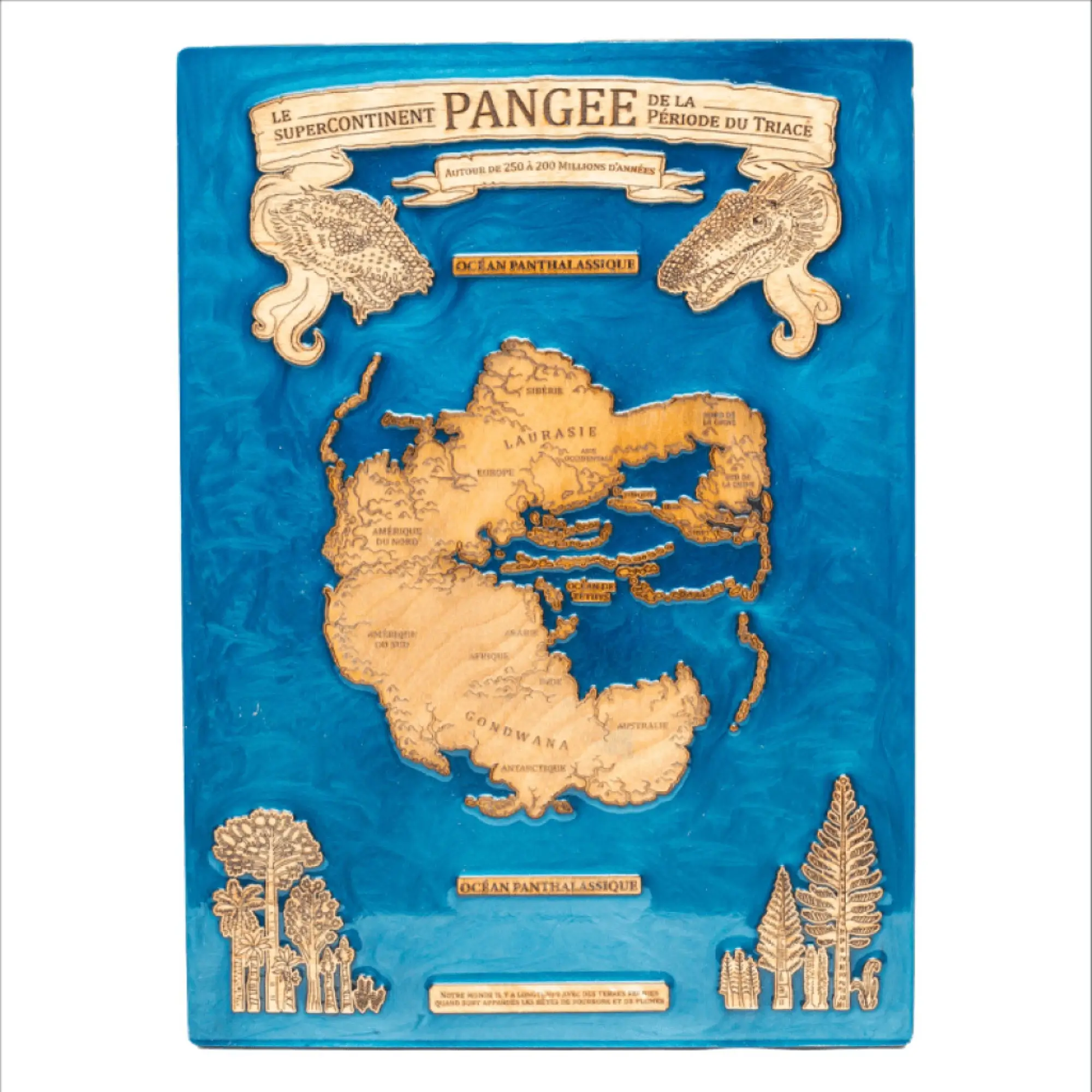 Tableau décoratif – Carte de la Pangée (supercontinent) – vue 2