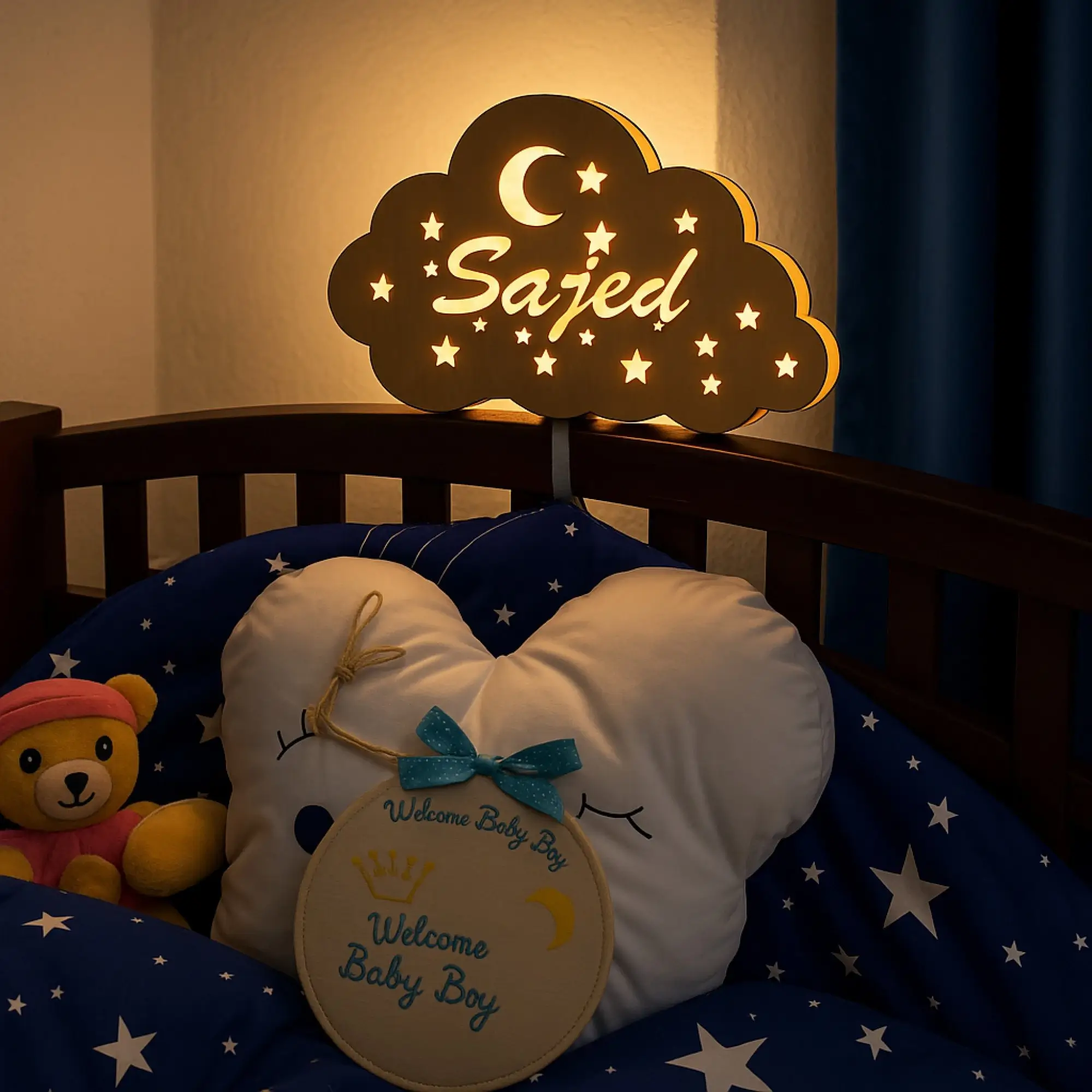 Veilleuse personnalisée nuage – Prénom lumineux